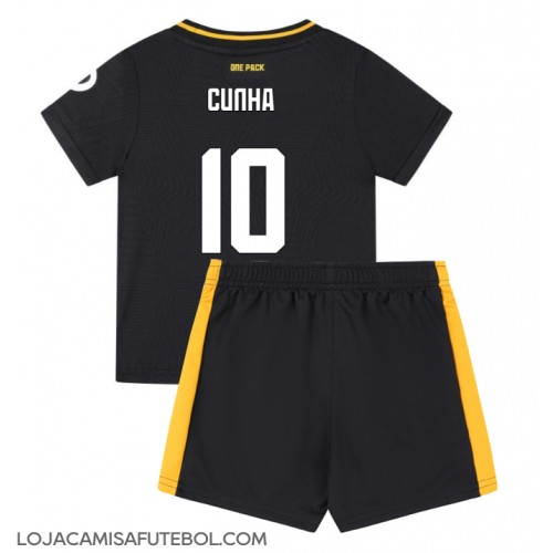 Camisa de Futebol Wolves Matheus Cunha #10 Equipamento Secundário Infantil 2024-25 Manga Curta (+ Calças curtas)